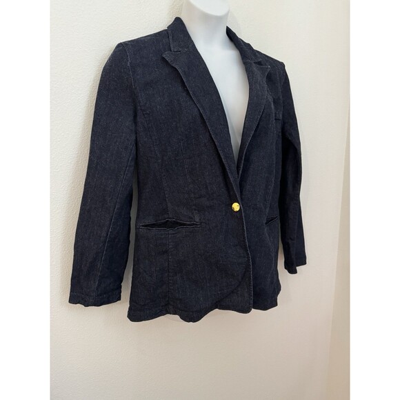 INC International Concepts Dark Denim Single Breasted Blazer Women Size XL - Picture 1 of 6